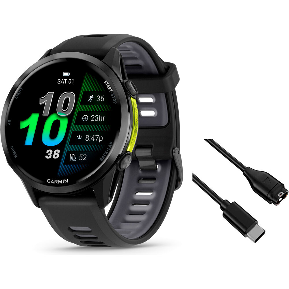 Garmin pulsómetros con gps Forerunner 970 Negro/Amarillo vista frontal