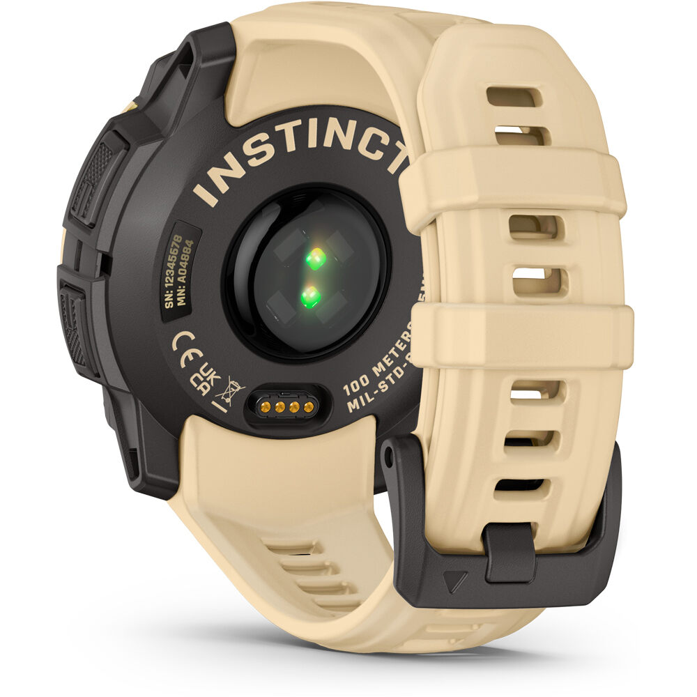 Garmin pulsómetros con gps Instinct 3 45 mm, AMOLED Beige con correa de silicona beige 01