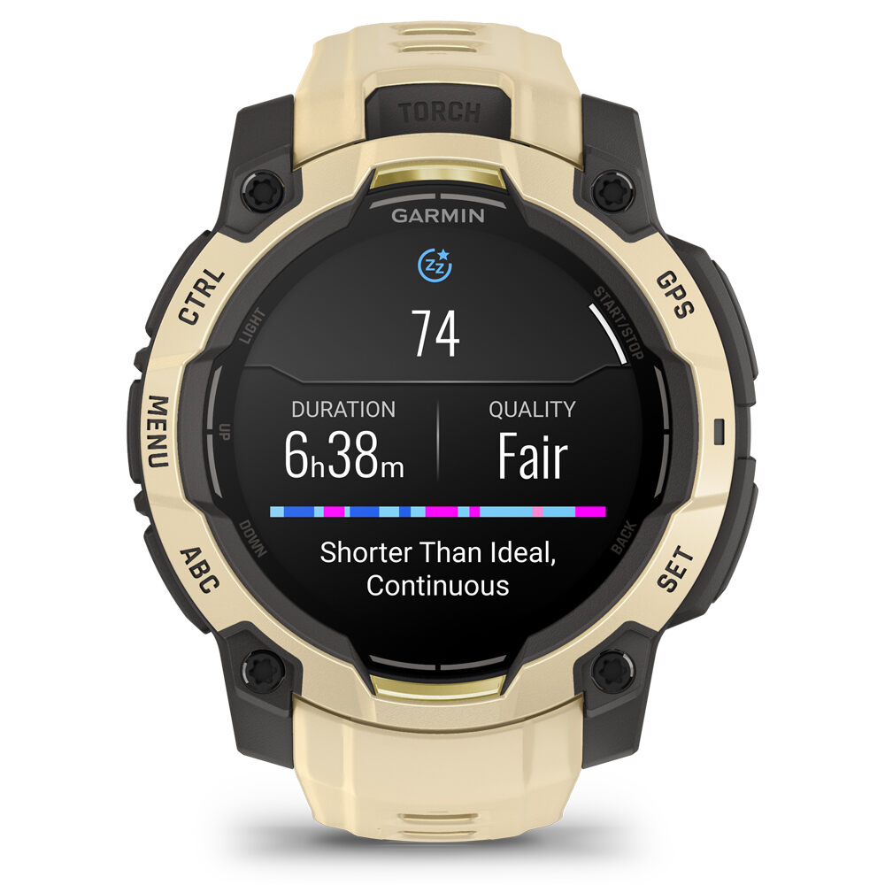Garmin pulsómetros con gps Instinct 3 45 mm, AMOLED Beige con correa de silicona beige 05