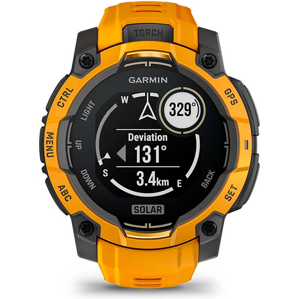 Garmin pulsómetros con gps Instinct 3 45 mm, Solar Naranja con correa de silicona nara 06