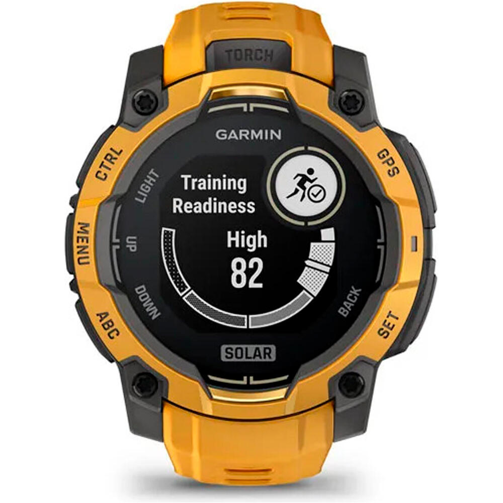 Garmin pulsómetros con gps Instinct 3 45 mm, Solar Naranja con correa de silicona nara 08