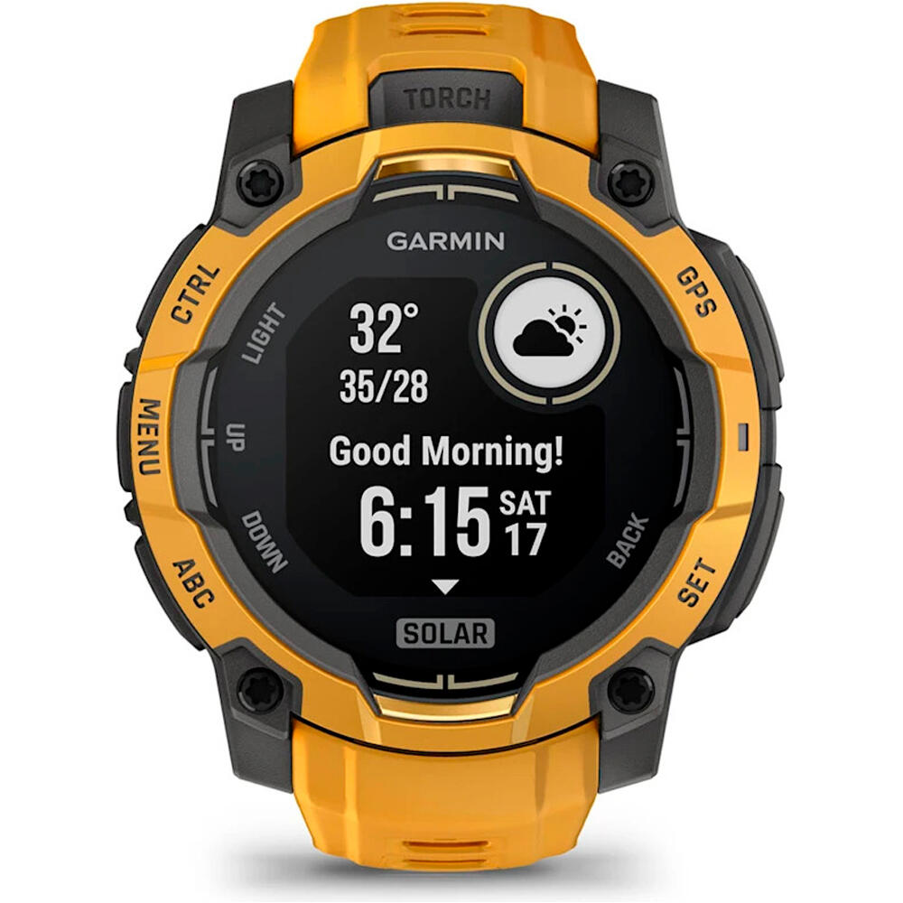 Garmin pulsómetros con gps Instinct 3 45 mm, Solar Naranja con correa de silicona nara 13