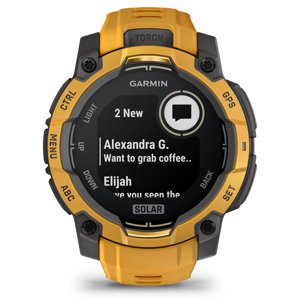 Garmin pulsómetros con gps Instinct 3 45 mm, Solar Naranja con correa de silicona nara 15