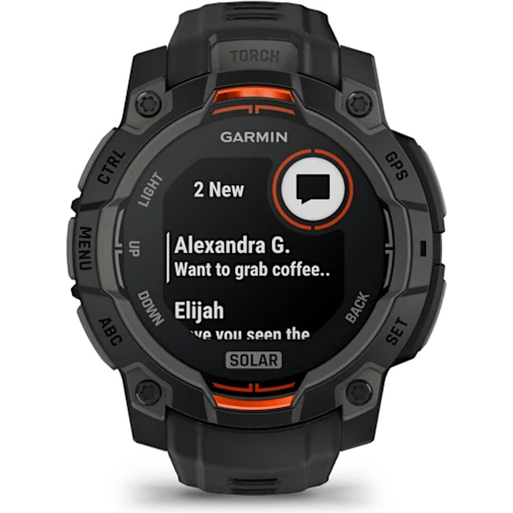 Garmin pulsómetros con gps Instinct 3, 45mm, Solar, Black Bezel wit 13
