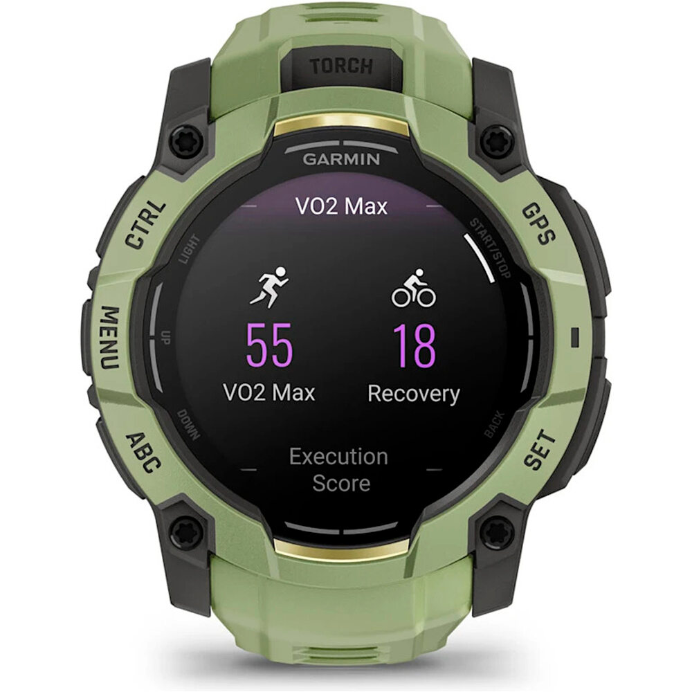 Garmin pulsómetros con gps Instinct 3 50 mm, AMOLED Verde con correa de silicona verde 08