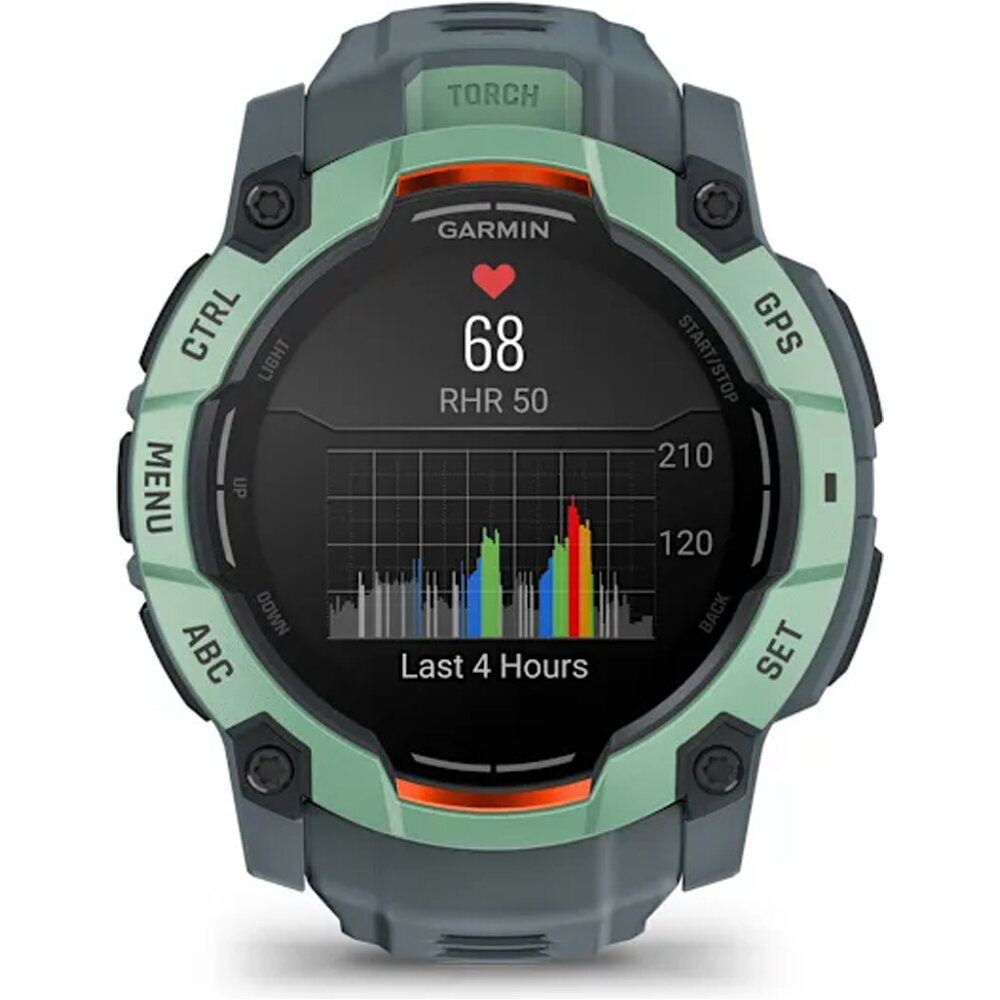 Garmin pulsómetros con gps Instinct 3, 50mm, AMOLED, Neo Tropic Bez 02