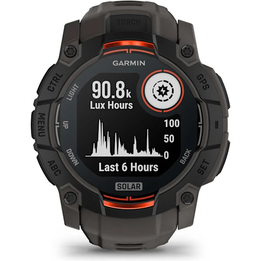 Garmin pulsómetros con gps Instinct 3, 50mm, Solar, Black Bezel wit 02