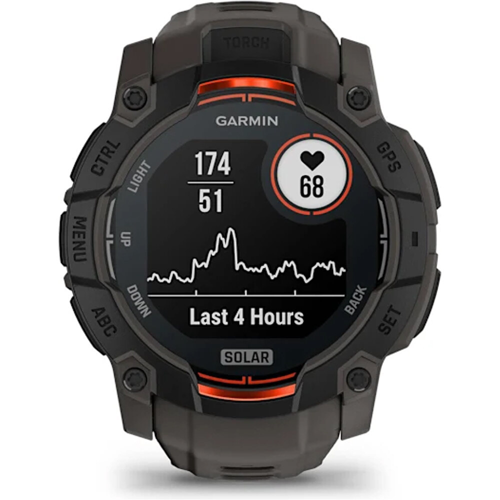Garmin pulsómetros con gps Instinct 3, 50mm, Solar, Black Bezel wit 03
