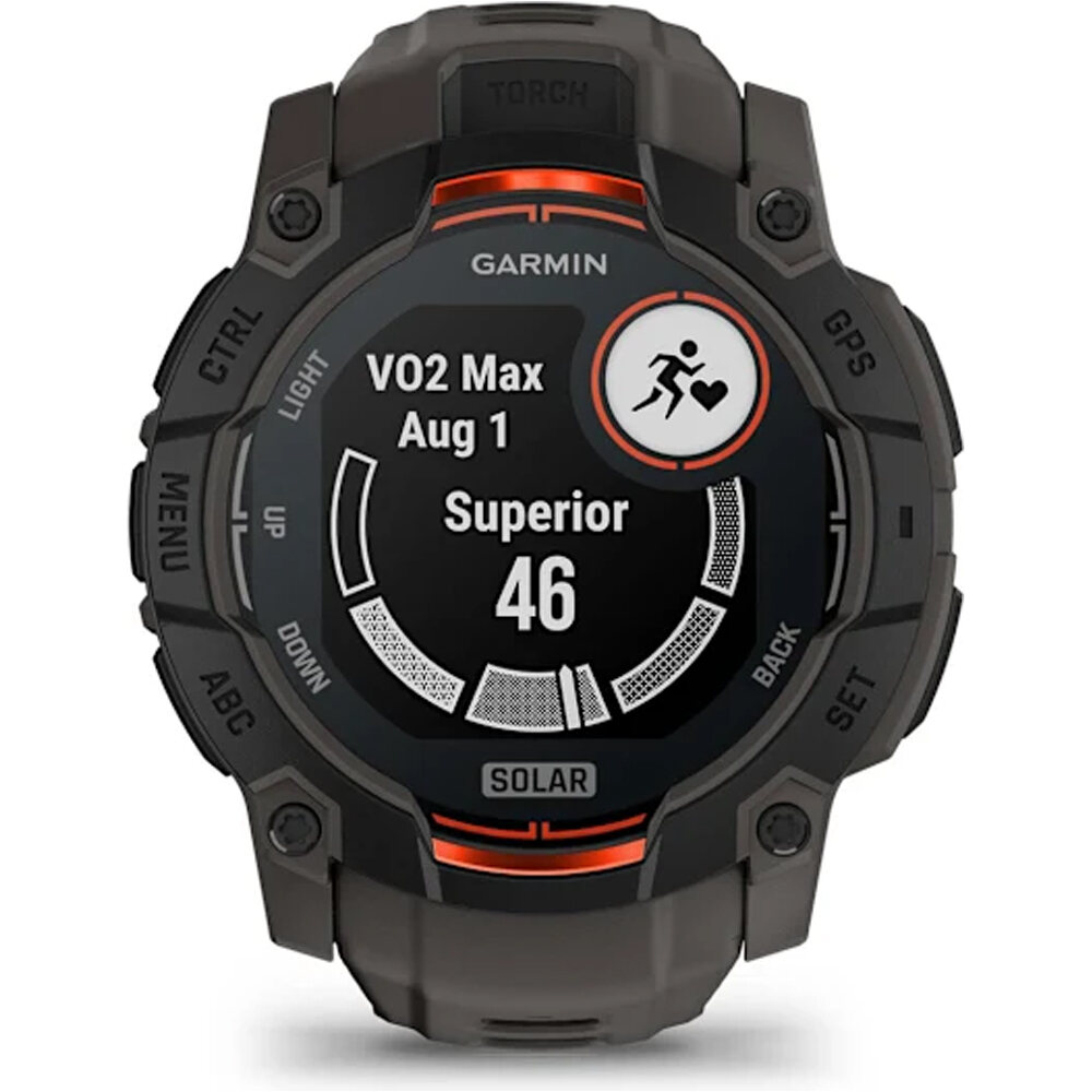 Garmin pulsómetros con gps Instinct 3, 50mm, Solar, Black Bezel wit 09