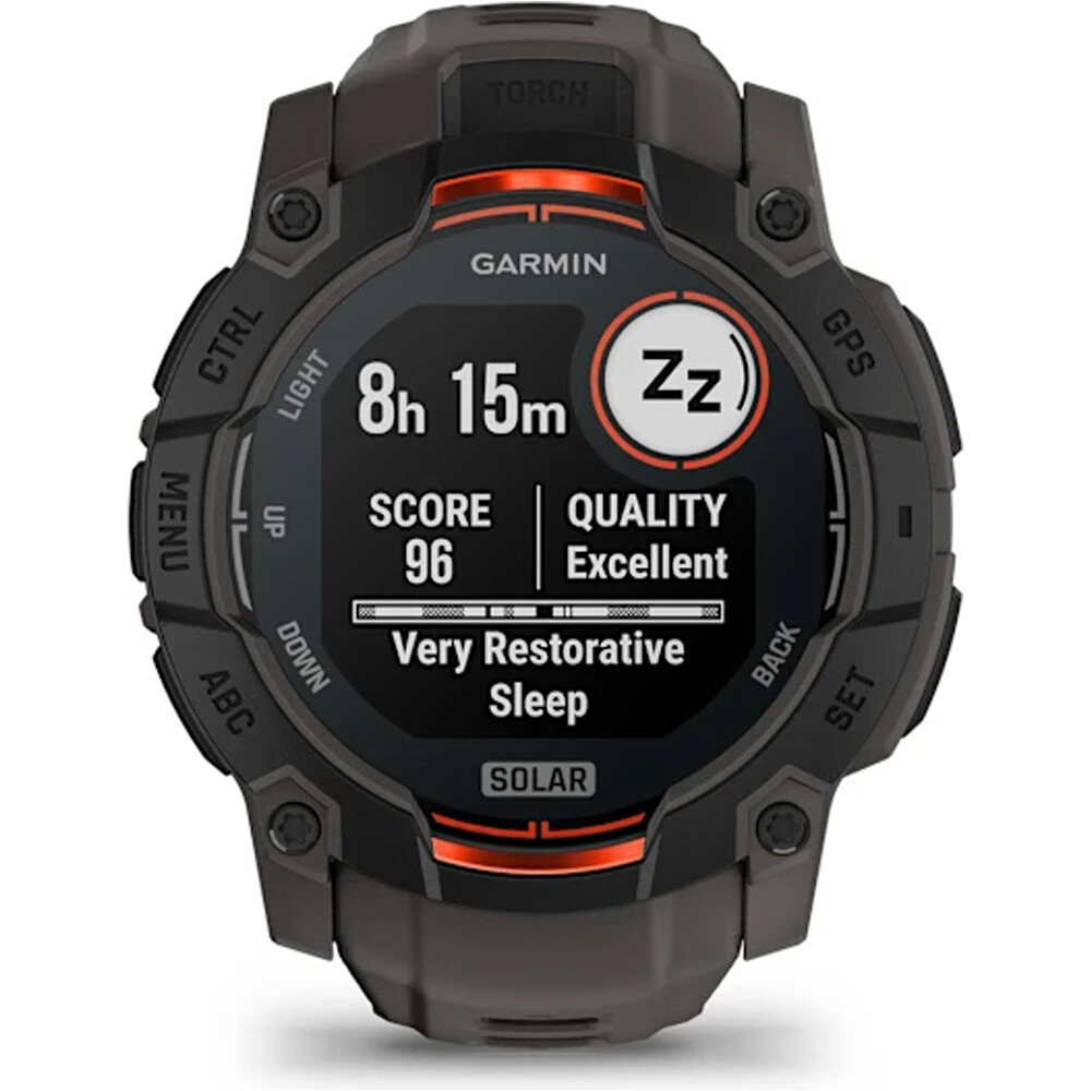 Garmin pulsómetros con gps Instinct 3, 50mm, Solar, Black Bezel wit 11