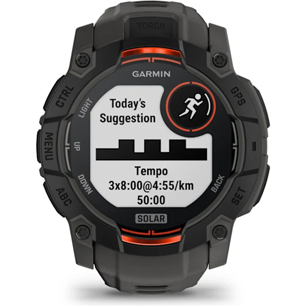 Garmin pulsómetros con gps Instinct 3, 50mm, Solar, Black Bezel wit 12