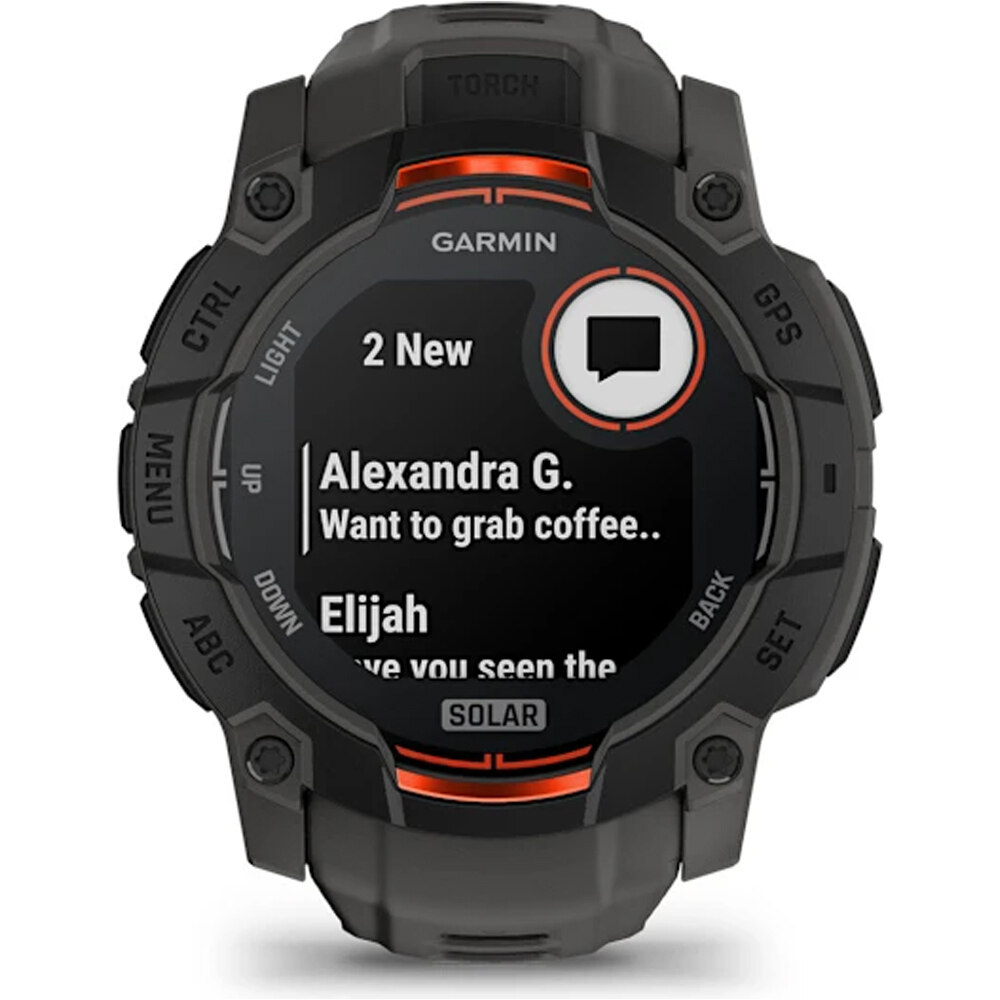 Garmin pulsómetros con gps Instinct 3, 50mm, Solar, Black Bezel wit 13