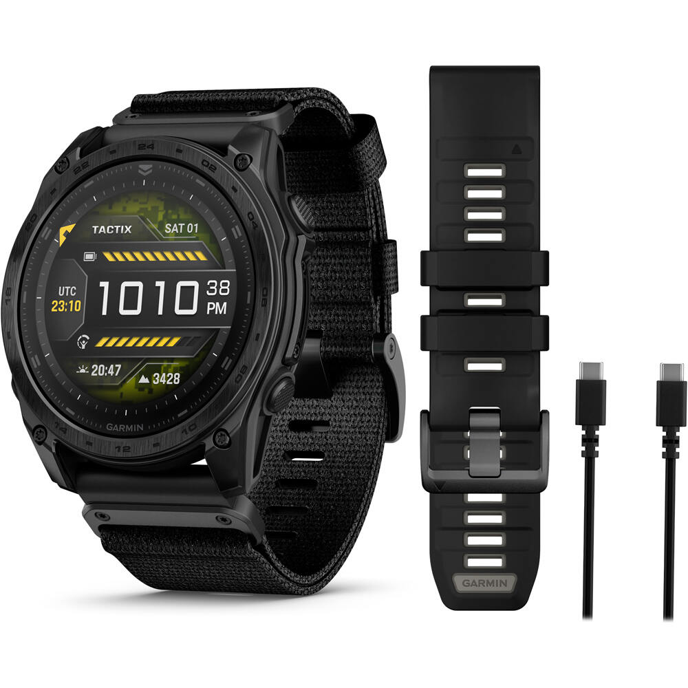 Garmin pulsómetros con gps tactix 8  51 mm, AMOLED Cristal de Zafi vista frontal