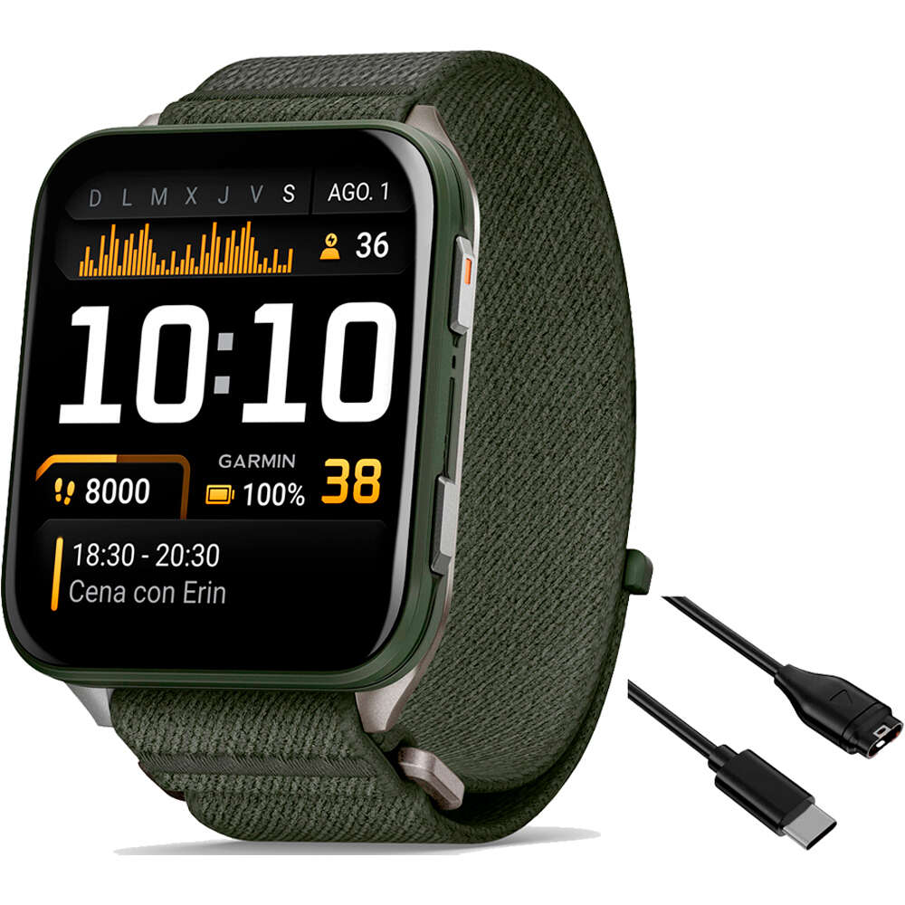 Garmin smartwatch Venu X1 Verde correa ComfortFit verde vista frontal