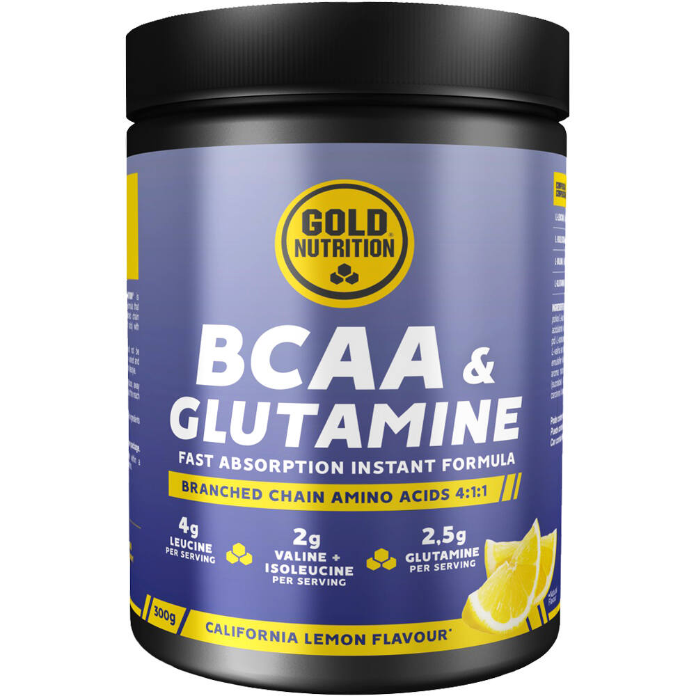 Gold Nutrition Aminoacidos BCAAS POWDER LEMON - 300 G GOLDNUTRITIO vista frontal