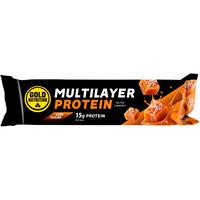 Gold Nutrition barritas energéticas MULTILAYER BAR LOW SUGAR CARAMELO NEGRO SALADO - 50 G vista frontal