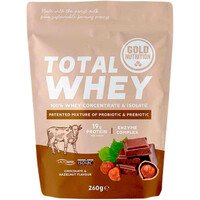 Gold Nutrition proteínas TOTAL WHEY CHOCOLATE-HAZELNUT - 260 G vista frontal