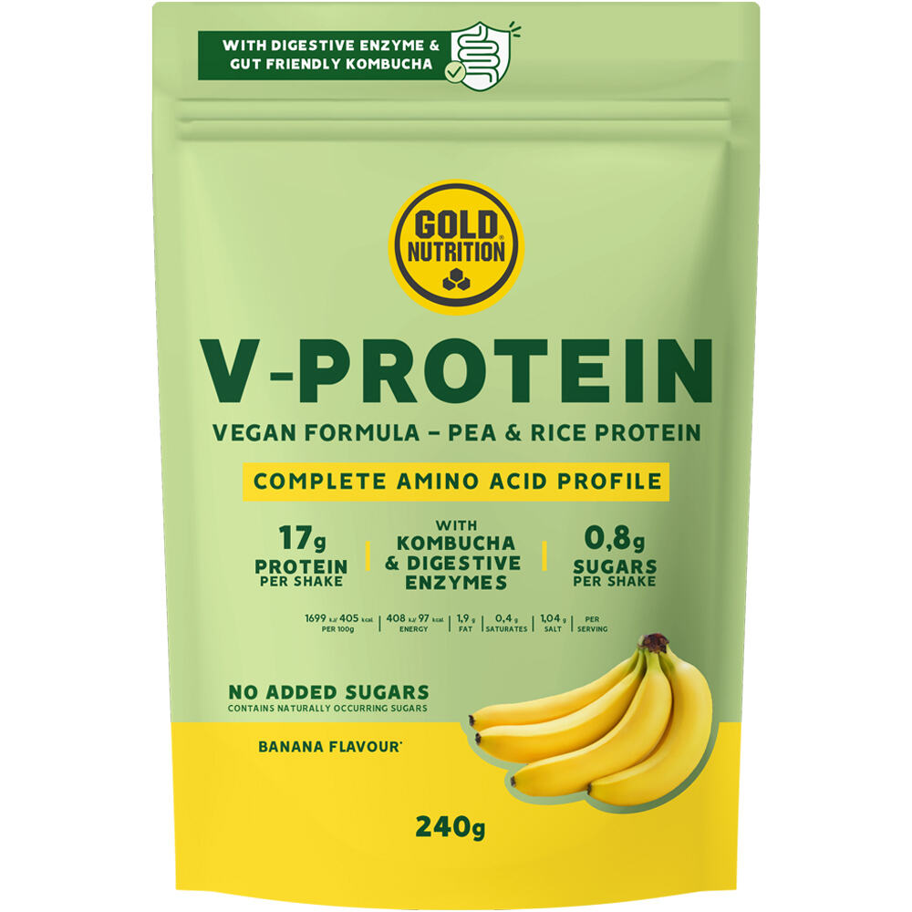 Gold Nutrition Vegano V-PROTEIN BANANA - 240 G vista frontal