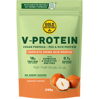 Gold Nutrition Vegano V-PROTEIN HAZELNUT - 240 G vista frontal