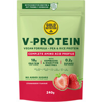 Gold Nutrition Vegano V-PROTEIN STRAWBERRY - 240 G vista frontal
