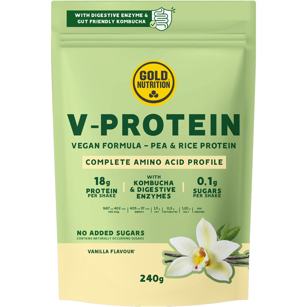 Gold Nutrition Vegano V-PROTEIN VANILLA - 720 G vista frontal
