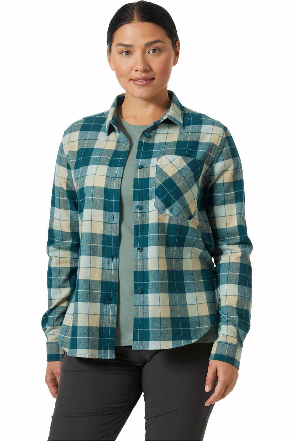 Helly Hansen camisa montaña manga larga mujer W LOKKA FLANNEL LS SHT vista frontal