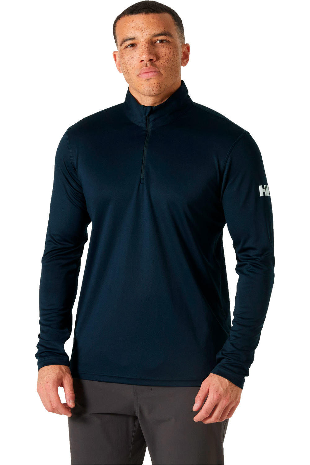 Helly Hansen camiseta montaña manga larga hombre HH TECH 1/2 ZIP 2.0 vista frontal