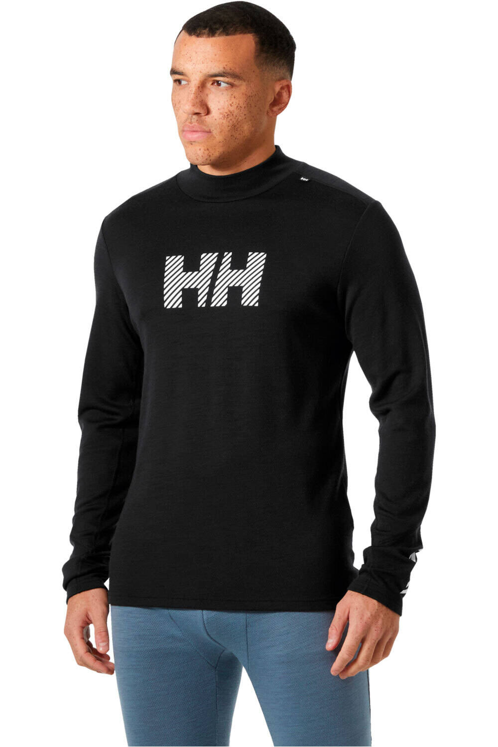Helly Hansen camiseta térmica manga larga hombre LIFA MERINO MIDW LOGO vista frontal