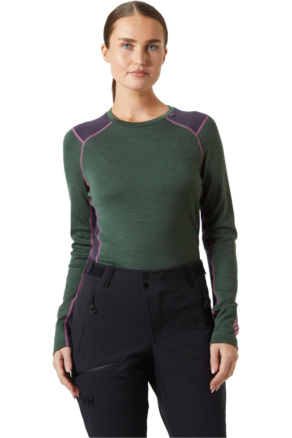 Helly Hansen camiseta térmica manga larga mujer W LIFA MERINO MIDWEIGHT CREW vista frontal