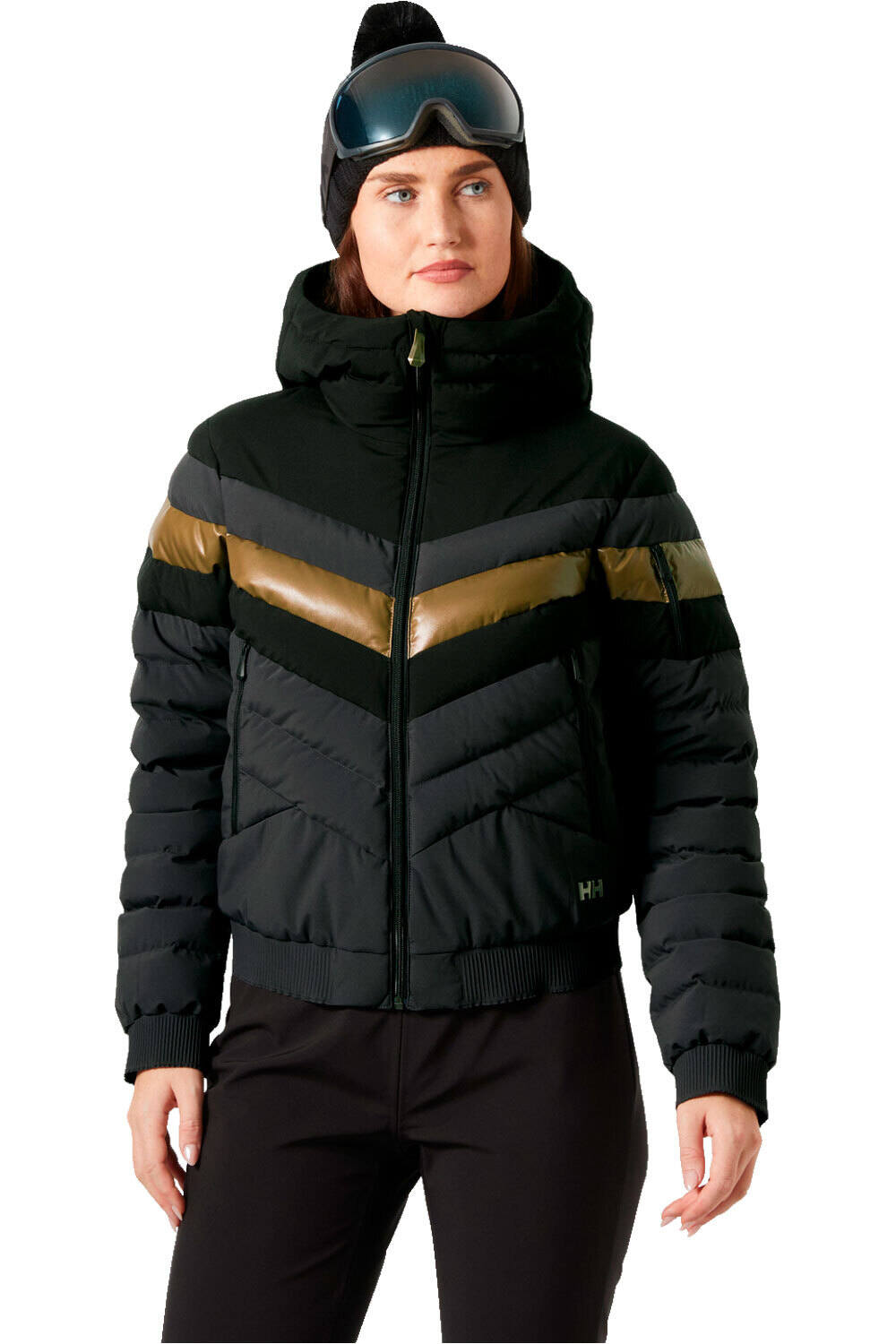 Helly Hansen chaqueta esquí mujer W IMPERIAL SHORT PUFFY JACKET BLACK vista frontal