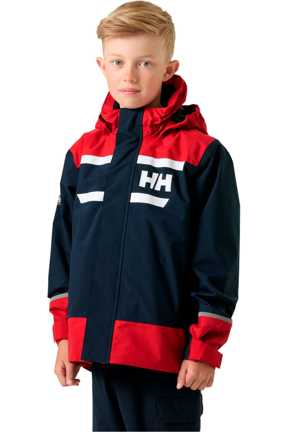 Helly Hansen chaqueta impermeable niño JR SALT PORT 2.0 JACKET vista frontal