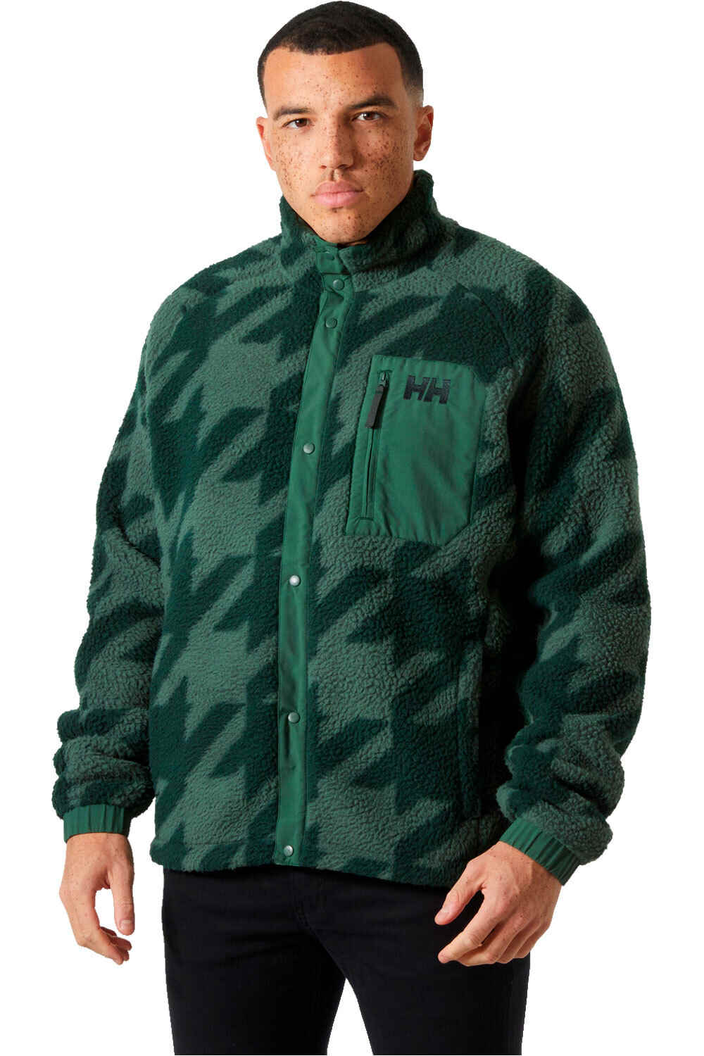 Helly Hansen forro polar hombre PANORAMA PRINTED PILE SNAP vista frontal