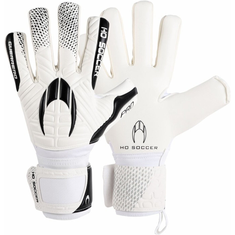 Ho Soccer guantes portero GUERRERO PRO JUSTICE NG WHITE vista frontal