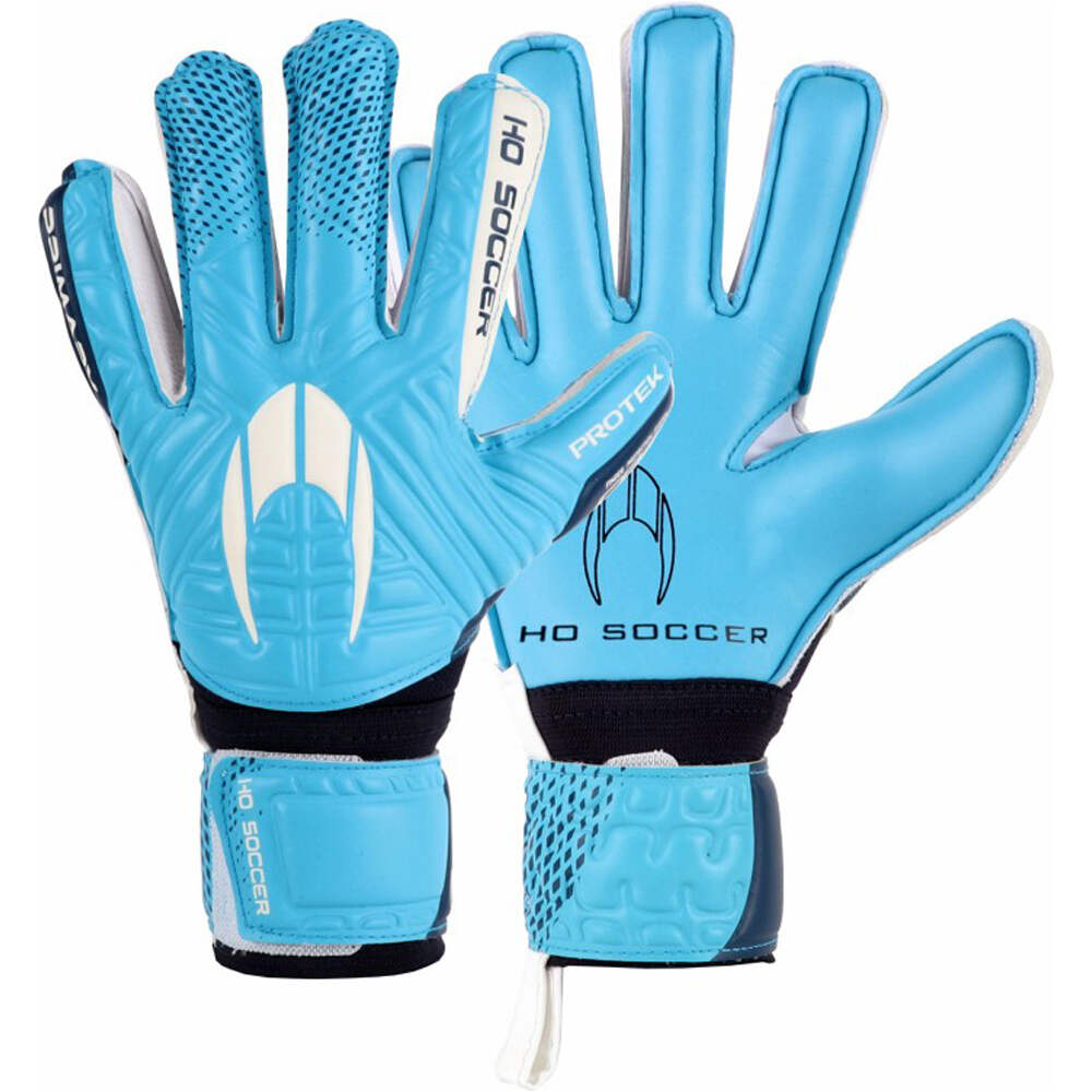 Ho Soccer guantes portero PRIMARY PROTEK JUSTICE FL BLUE vista frontal