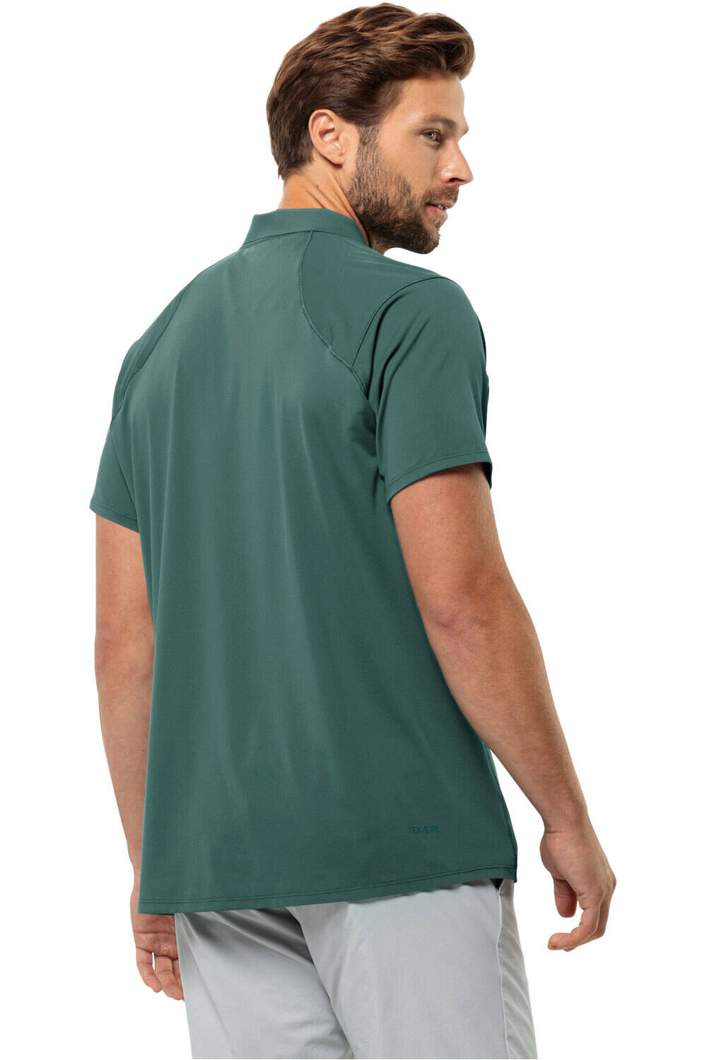 Jack Wolfskin camiseta montaña manga corta hombre PRELIGHT CHILL POLO M vista trasera