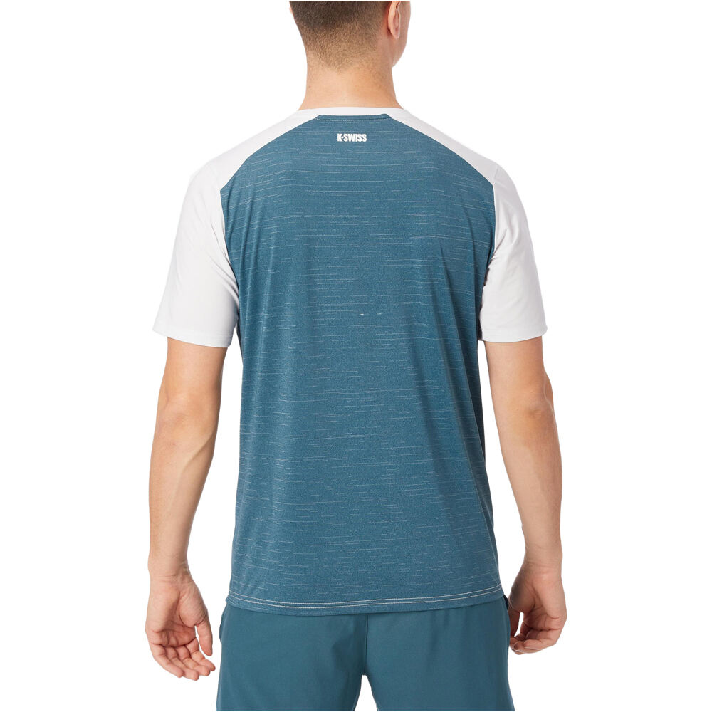 K-Swiss camiseta tenis manga corta hombre CAMISETA HYPERCOURT MIX MELANGE CREW vista trasera