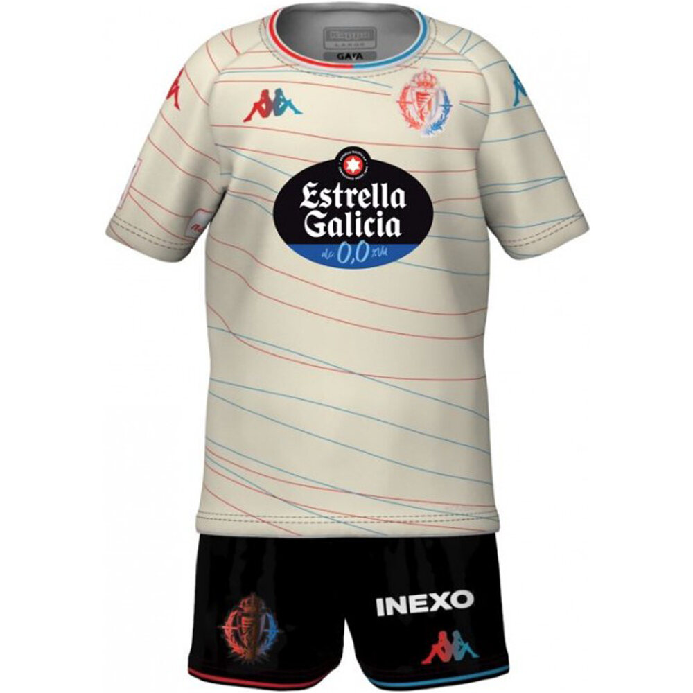 Kappa equipación fútbol niño VALLADOLID 25 KIT AWAY vista frontal