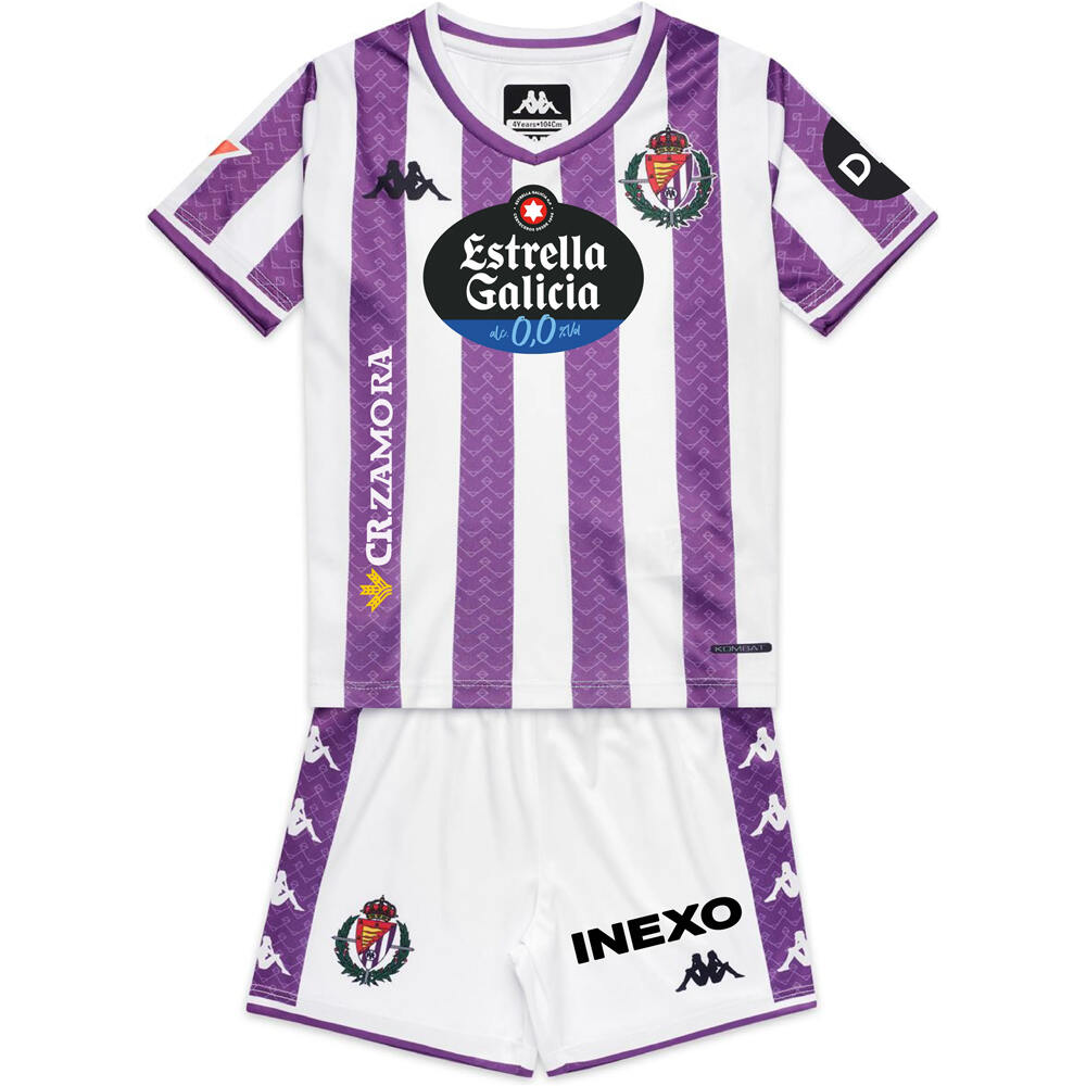 Kappa equipación fútbol niño VALLADOLID 26 KIT HOME vista frontal