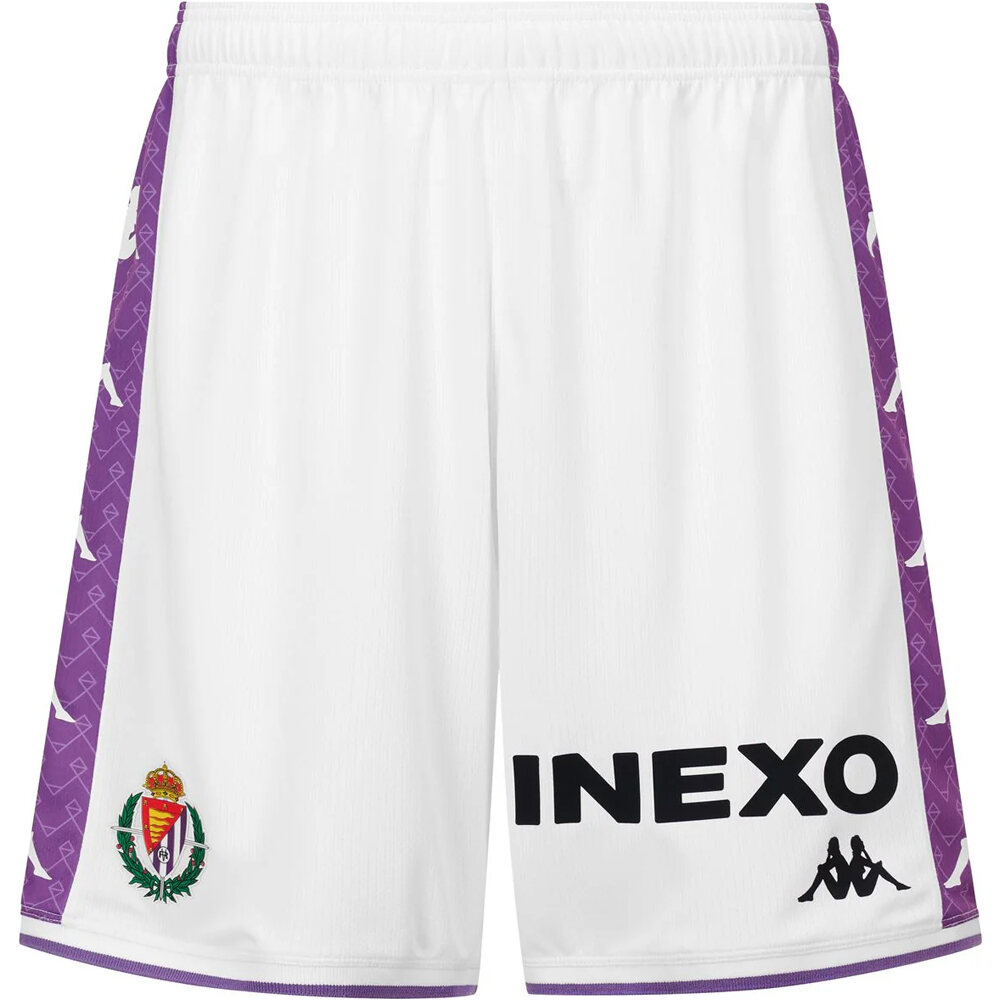 Kappa pantalones fútbol oficiales VALLADOLID 26 SHORT HOME vista frontal