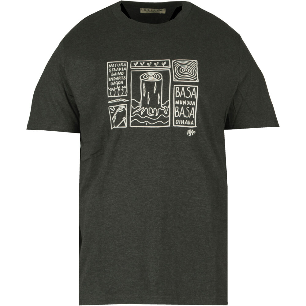 Katxi Klothing camiseta manga corta hombre OIHANA GRIS CHINE vista frontal