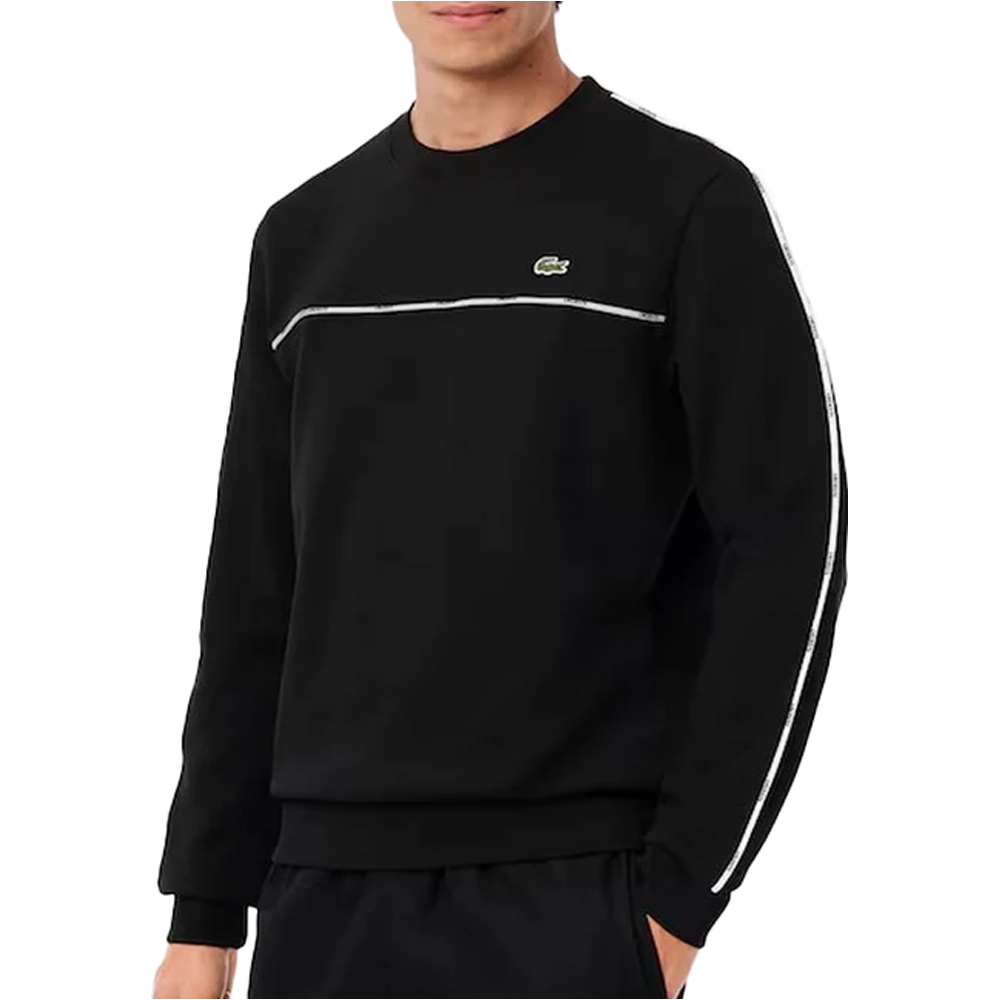 Lacoste sudadera hombre sweatshirt tape crew vista frontal