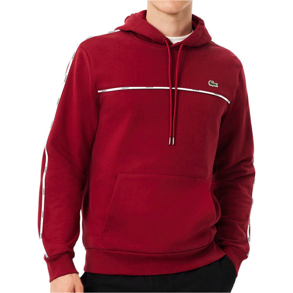 Lacoste sudadera hombre sweatshirt tape hoody vista frontal