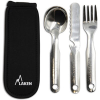 Laken fiambreras Batera acero inox. 17 cm. con funda, juego de cubiertos, va 05