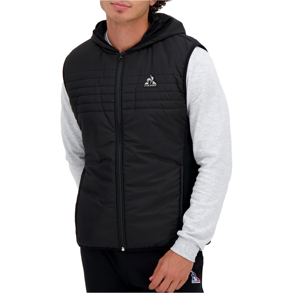 Le Coq Sportif chalecos hombre HYBRIDE Doudoune SL Hood N1 M vista frontal