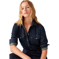 Levi'S camisa manga larga mujer ICONIC WESTERN DARK INDIGO - FLAT FINISH vista detalle