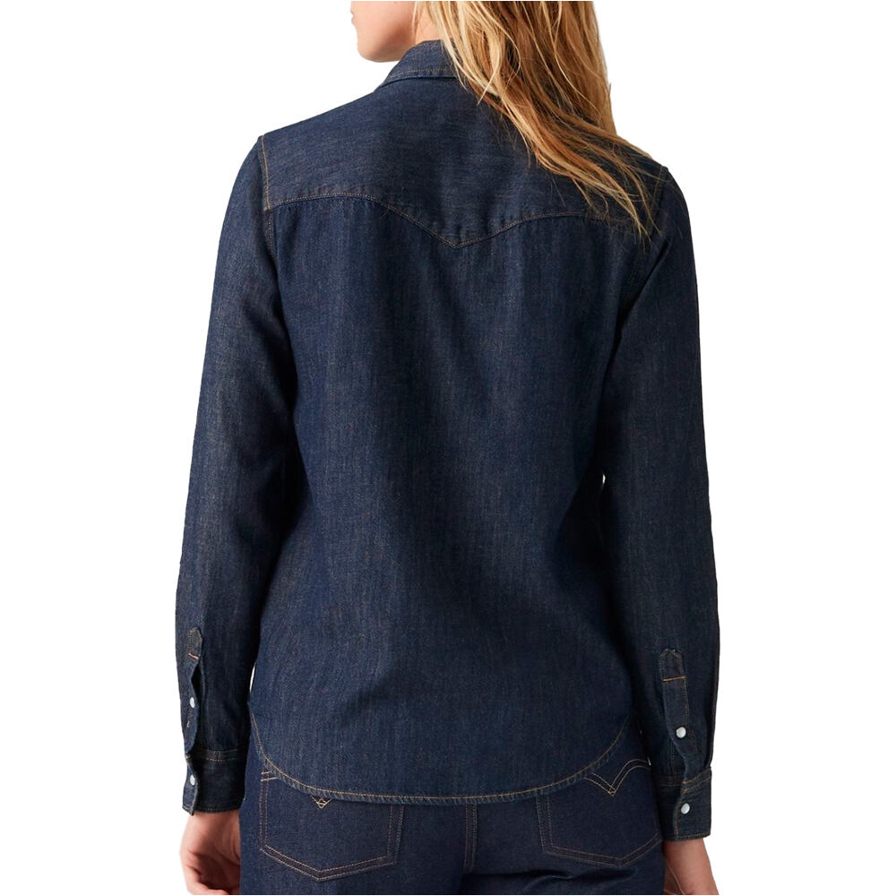 Levi'S camisa manga larga mujer ICONIC WESTERN DARK INDIGO - FLAT FINISH vista trasera