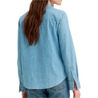 Levi'S camisa manga larga mujer ICONIC WESTERN LIGHT INDIGO - WORN IN vista trasera