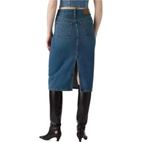 Levi'S faldas mujer HR BACK SLIT SKIRT MED INDIGO - WORN IN vista trasera