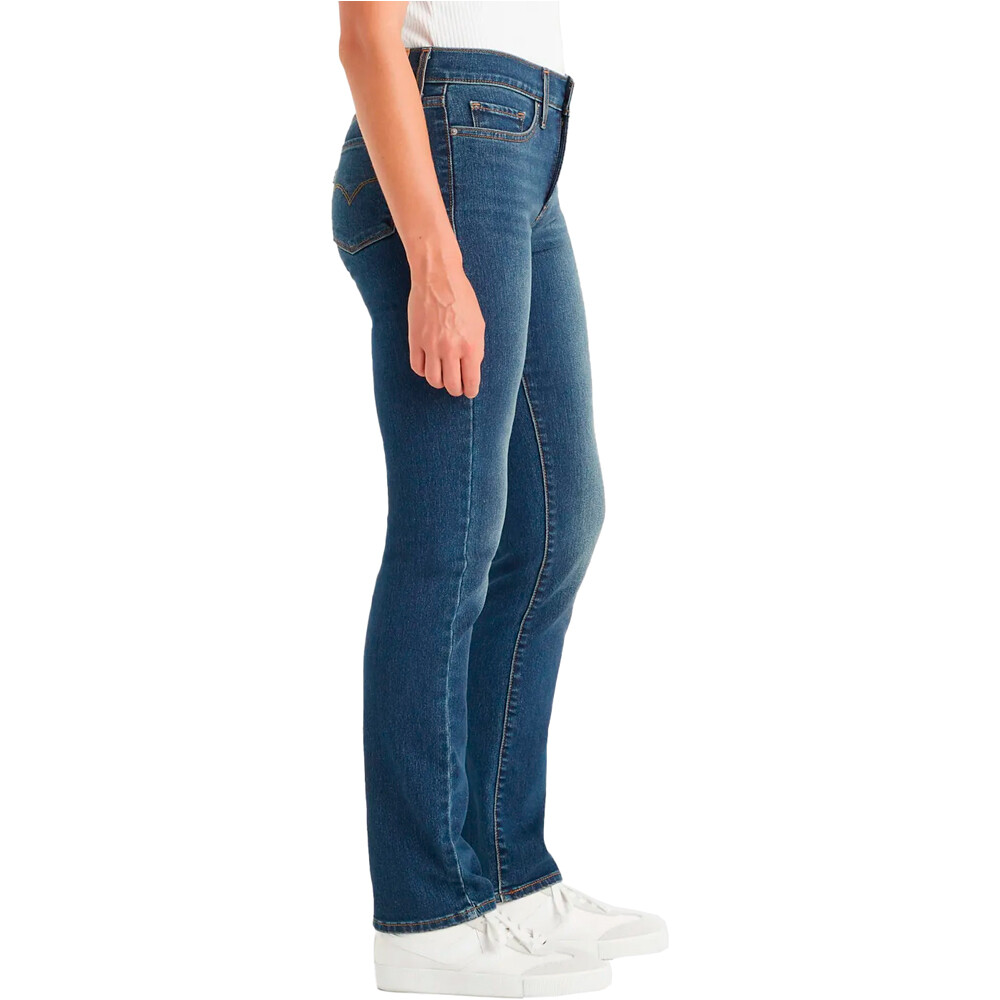 Levi'S pantalón mujer 314 SHAPING STRAIGHT DARK INDIGO - WORN IN vista detalle
