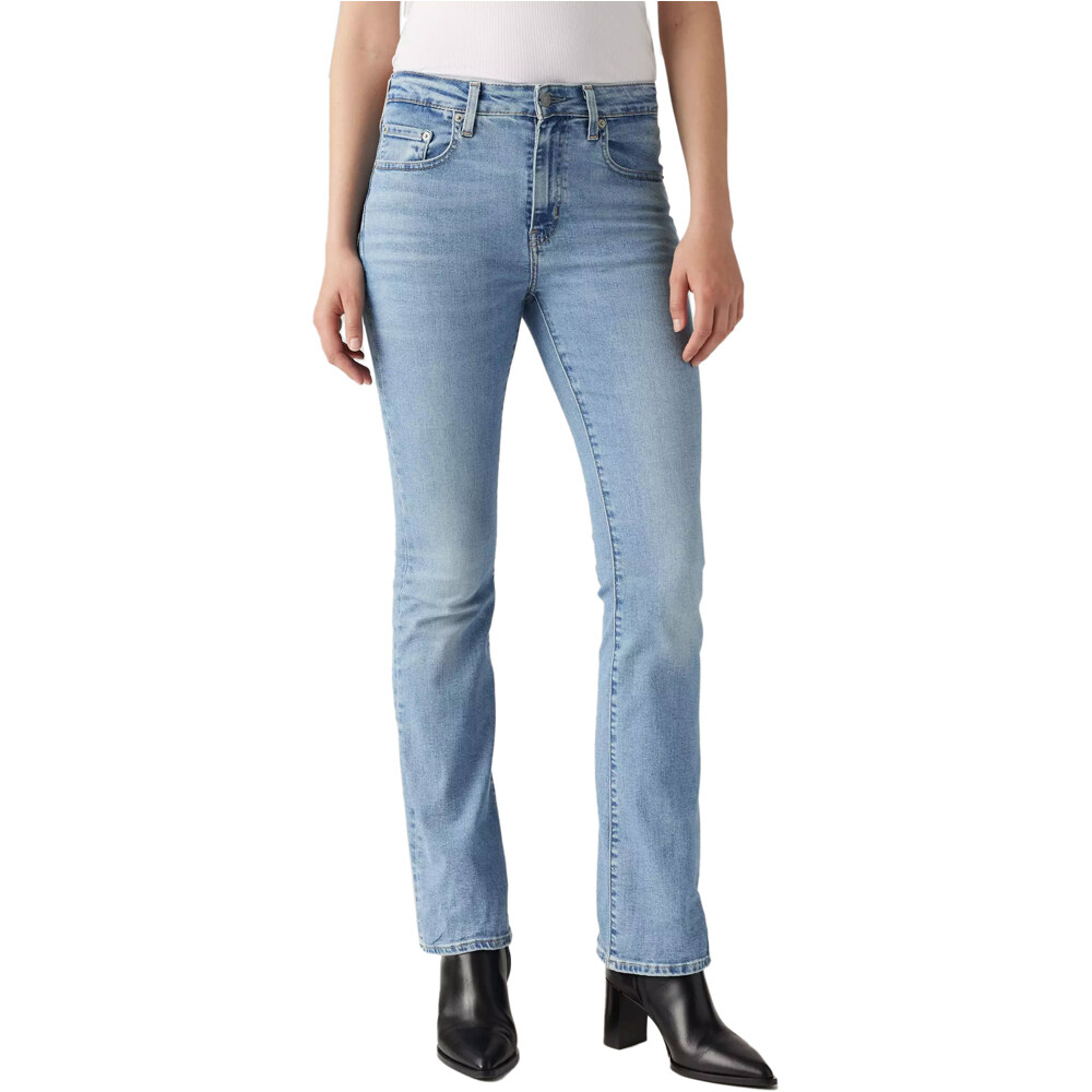 Levi'S pantalón mujer 725 HIGH RISE BOOTCUT LIGHT INDIGO - WORN IN vista frontal